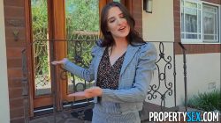 PropertySex kusi brunetkę agentkę nieruchomości Babe przekonuje wybrednego klienta do zakupu domu